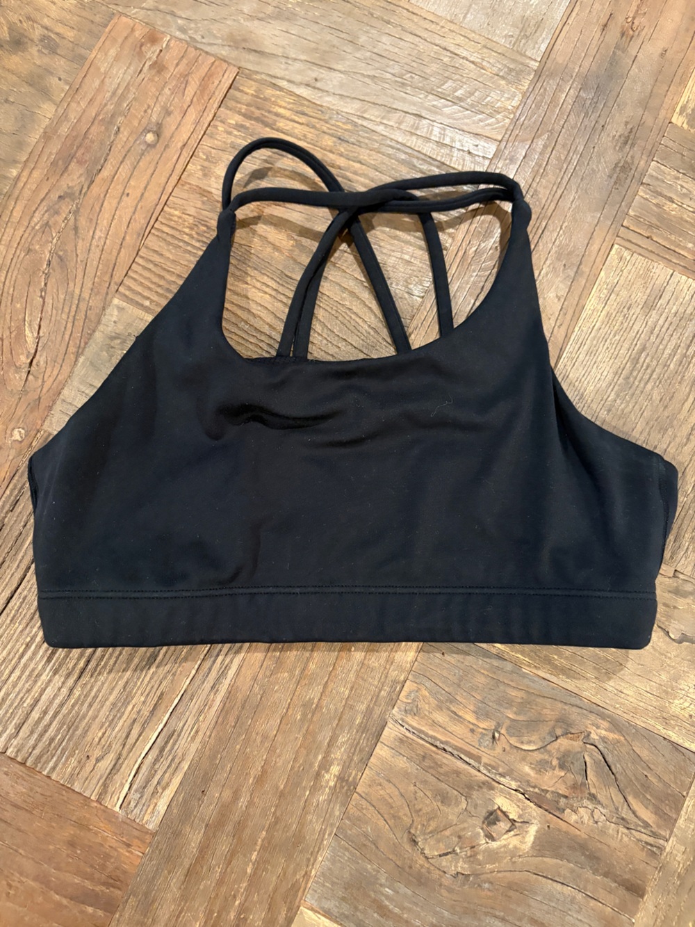 Athleta Girl Upbeat Strappy Back Sports Bra Black XL 14